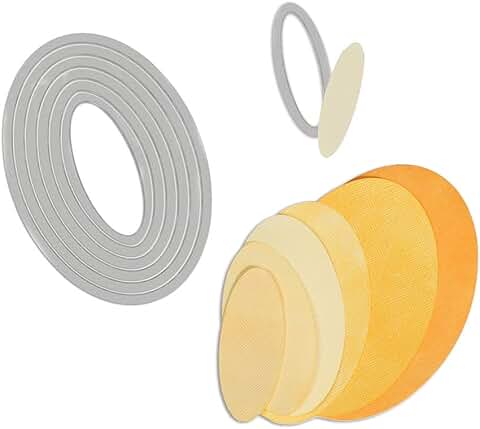 Set of 7 oval die cuts