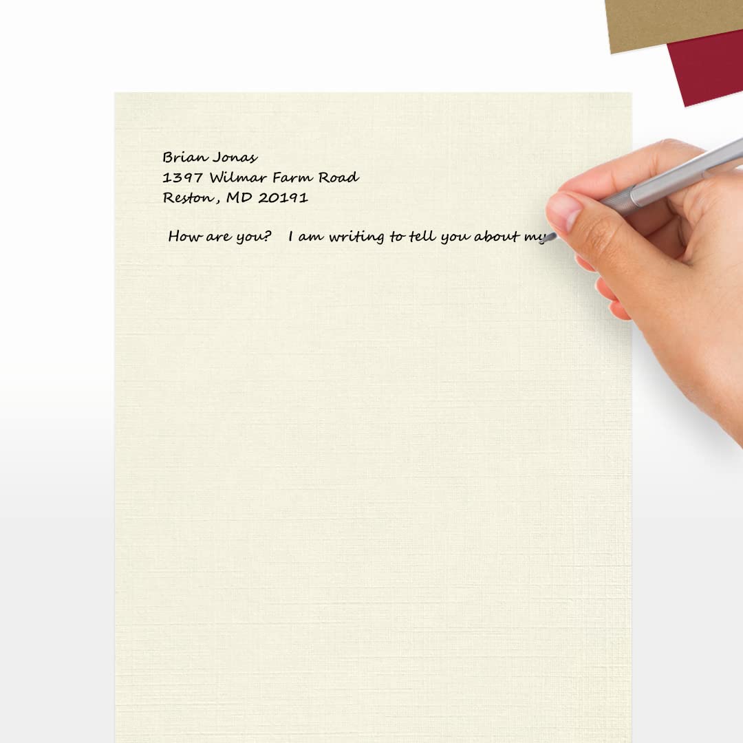 Letter Size Natural Linen Paper, 80lb, 500 Sheets