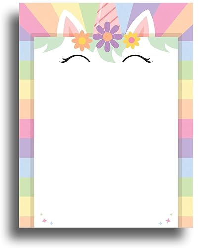 Unicorn Border Stationery Paper, 80 Sheets