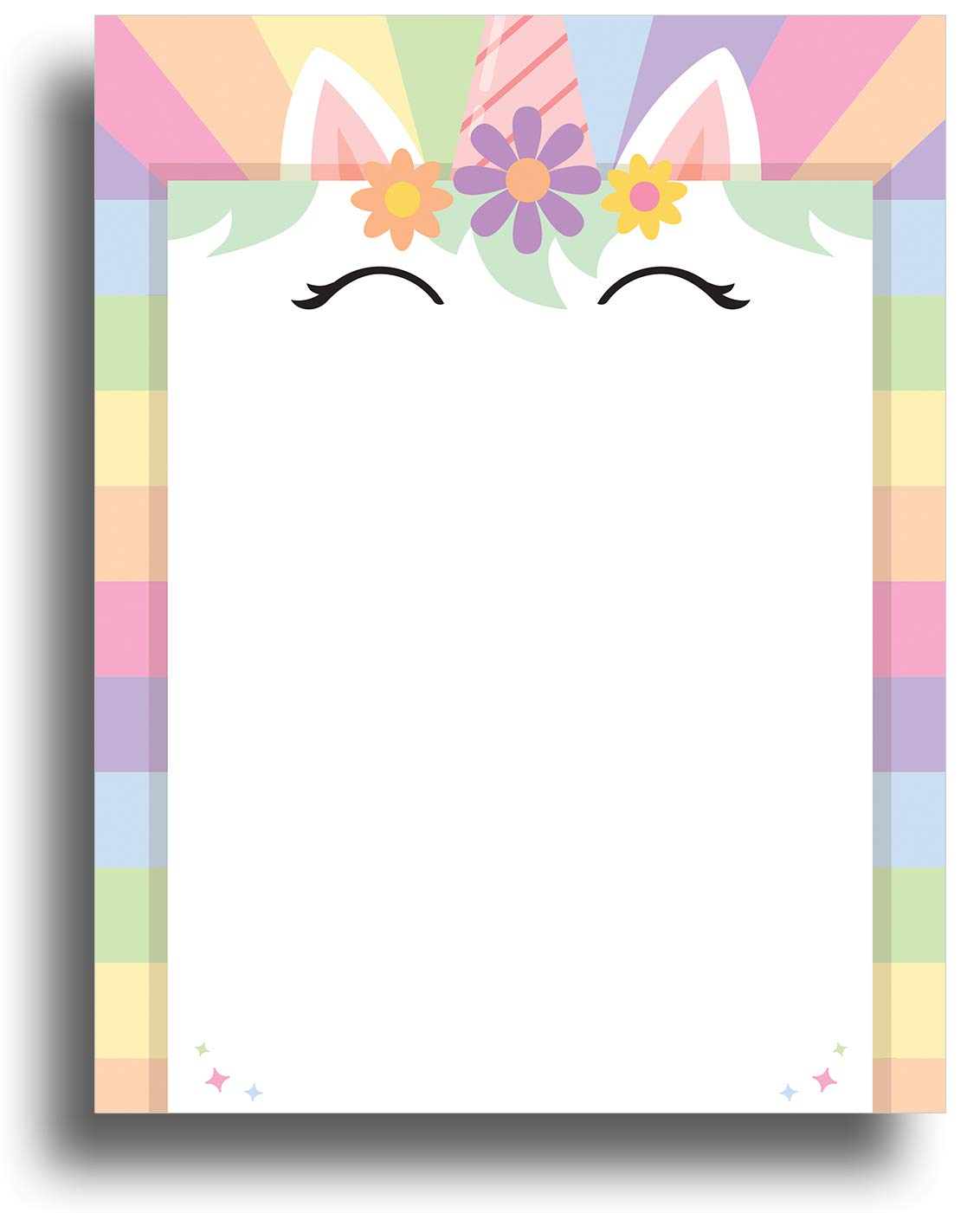 Unicorn Border Stationery Paper, 80 Sheets