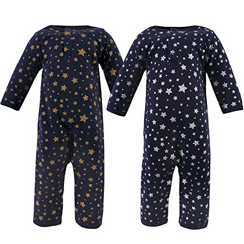 Unisex  Premium Quilted Coveralls, Metallic Stars, 0-3 Months
