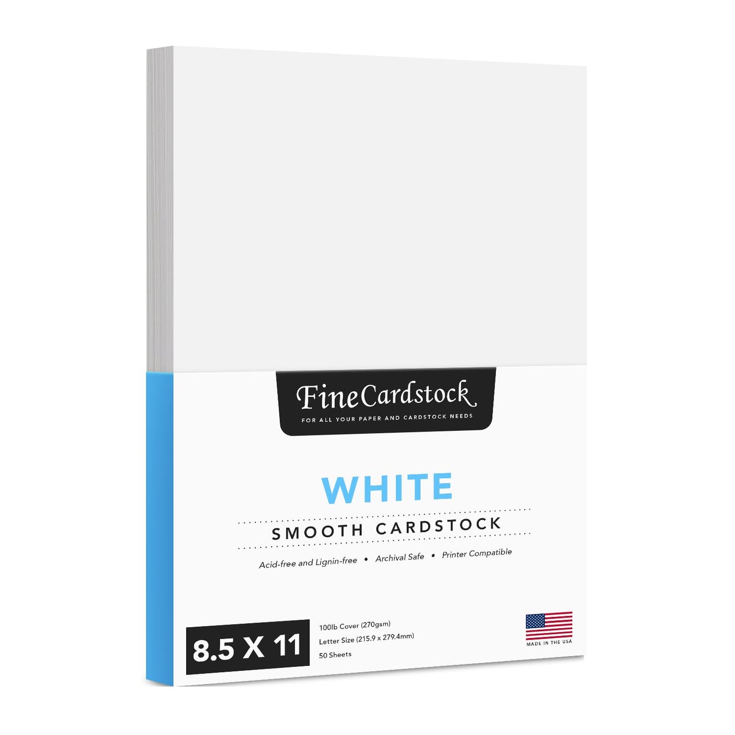 White 100 lb Cardstock for Crafts and Invitations, 50 Sheets
