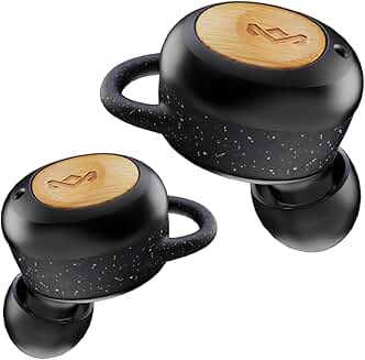 Wireless earbuds with microphone, 35-hour playtime, black