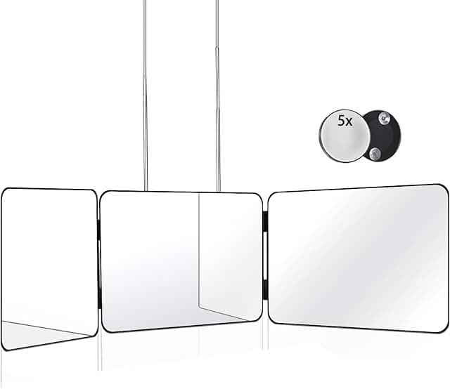 3-Way Adjustable Mirror for Hair Cutting and Makeup
