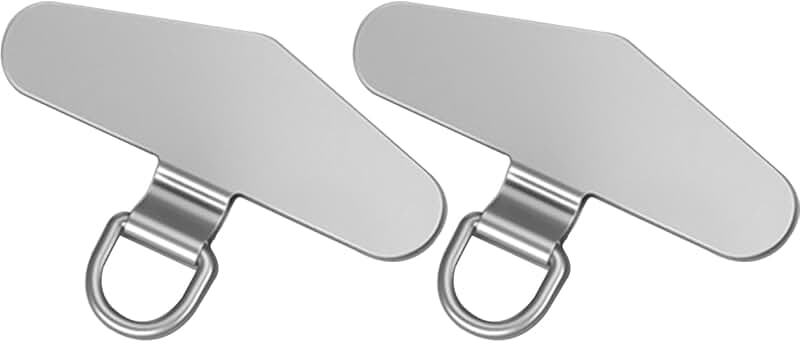 Metal Phone Tether and Patch, Silver, 2 Pieces