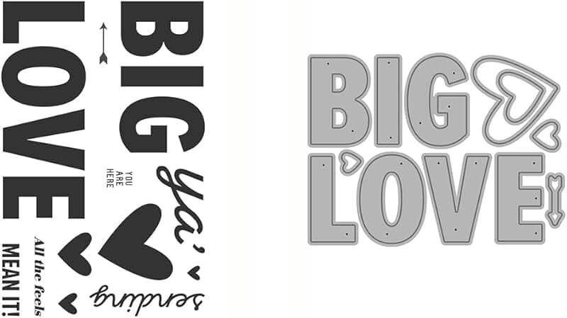Big Love Stamp and Die Set for Valentine's Day and Love Cards