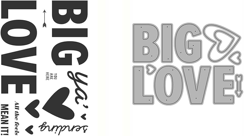 Big Love Stamp and Die Set for Valentine's Day and Love Cards