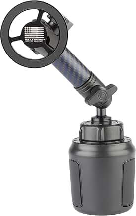 Adjustable Car Cup Holder Phone Mount with Carbon Fiber Arm