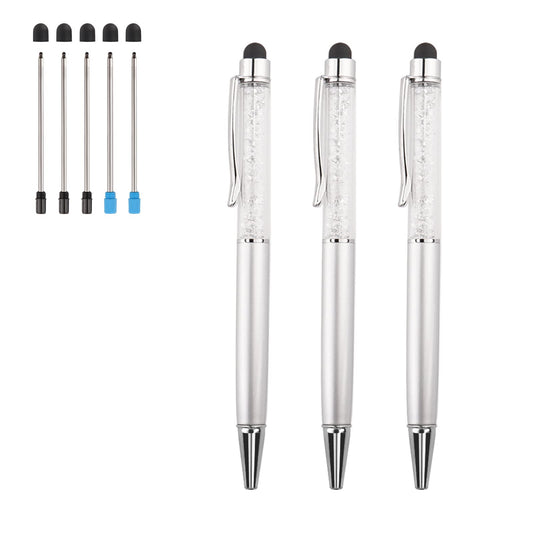 3-Piece Bling Ballpoint Pen Set with Stylus and Refills