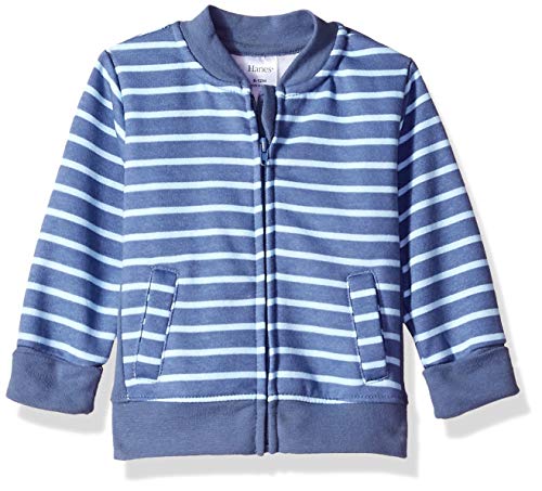 unisex baby Ultimate Zippin Fleece Jacket Sweater, Blue Stripe, 18-24 Months US