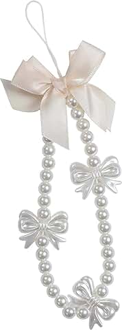 Pink Pearl Butterfly Phone Charm and Beaded Strap