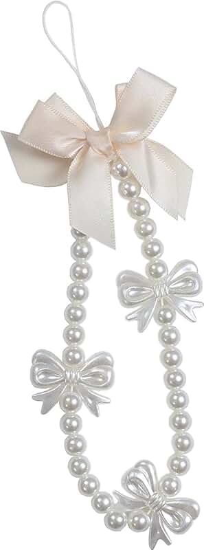 Pink Pearl Butterfly Phone Charm and Beaded Strap