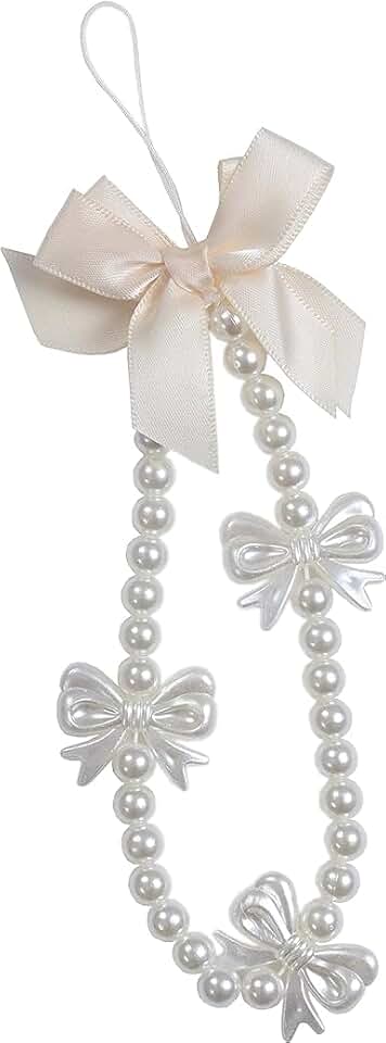 Pink Pearl Butterfly Phone Charm and Beaded Strap