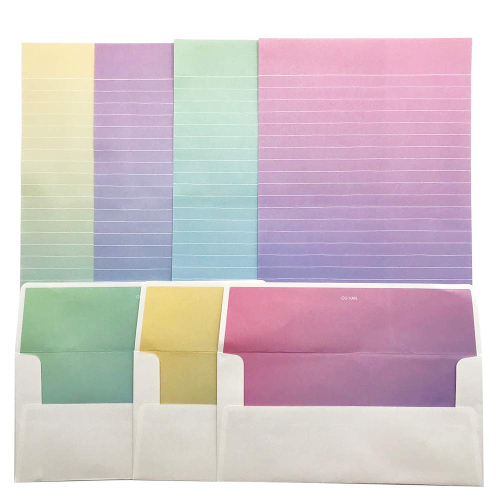 Lined Writing Paper and Envelope Set with Stickers