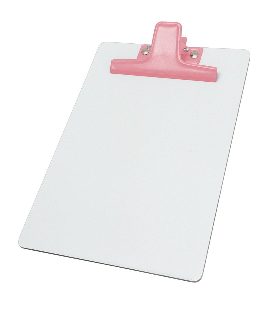 White A5 Clipboard with Metal Clip, Pack of 6