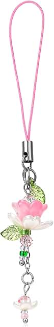 Pink Lotus Phone Charm and Wrist Strap