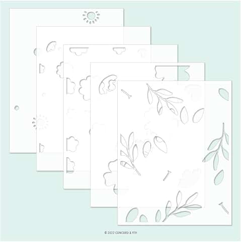 Sweet Bee Flower Stencil Pack for Cardmaking and Crafts