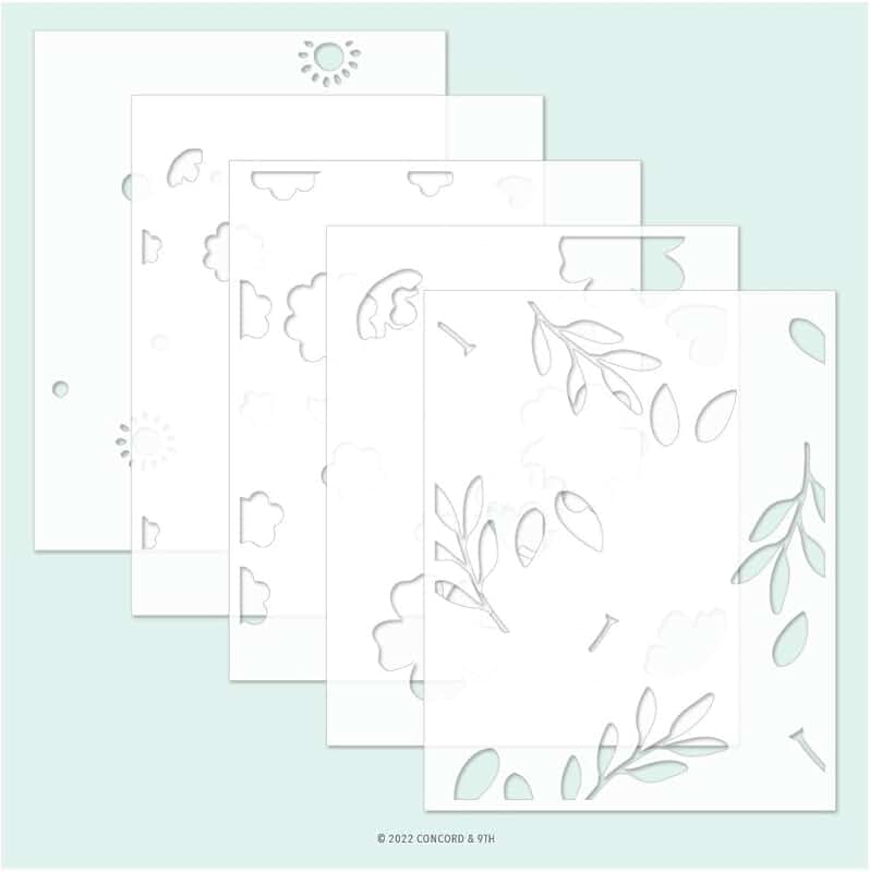 Sweet Bee Flower Stencil Pack for Cardmaking and Crafts