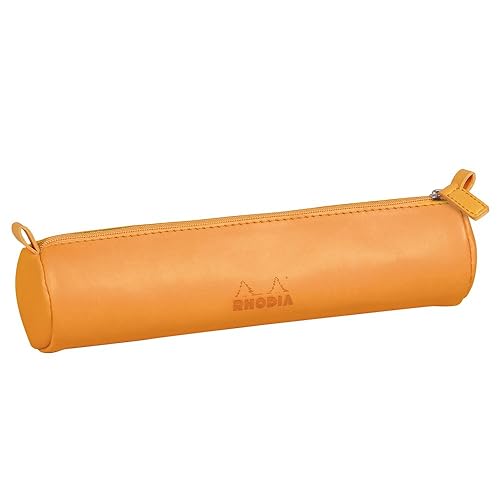 Orange Round Pencil Case, 21.5 x 5.5 cm