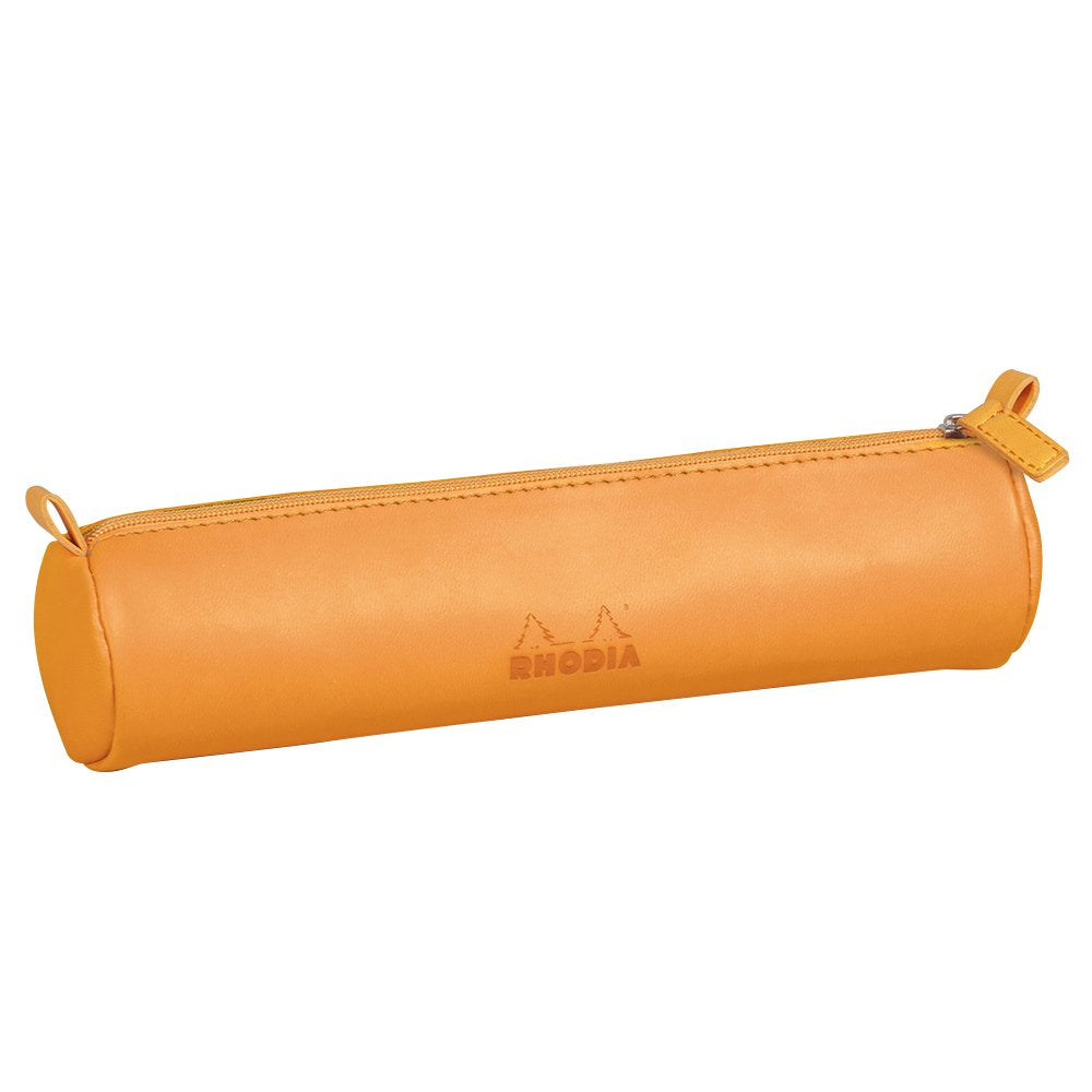 Orange Round Pencil Case, 21.5 x 5.5 cm