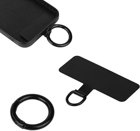 Black Metal Phone Lanyard with Spring Ring