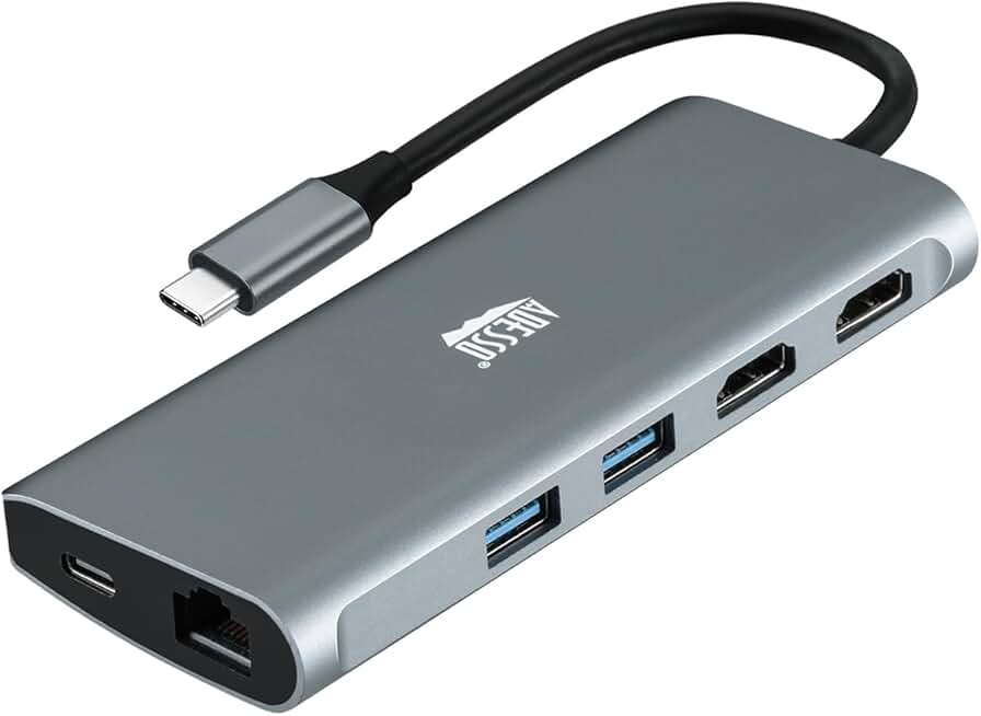 USB C Multiport Dock with HDMI, Ethernet, USB, SD/TF