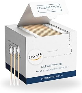 Six-pack biodegradable cotton swabs for makeup and touch-ups