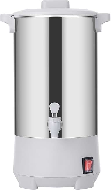 Commercial Stainless Steel Coffee and Hot Water Urn, 30 Cups