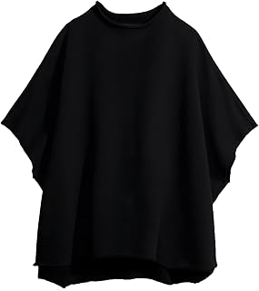 Women's Oversized Funnel Neck Batwing Sleeve Capelet Pullover