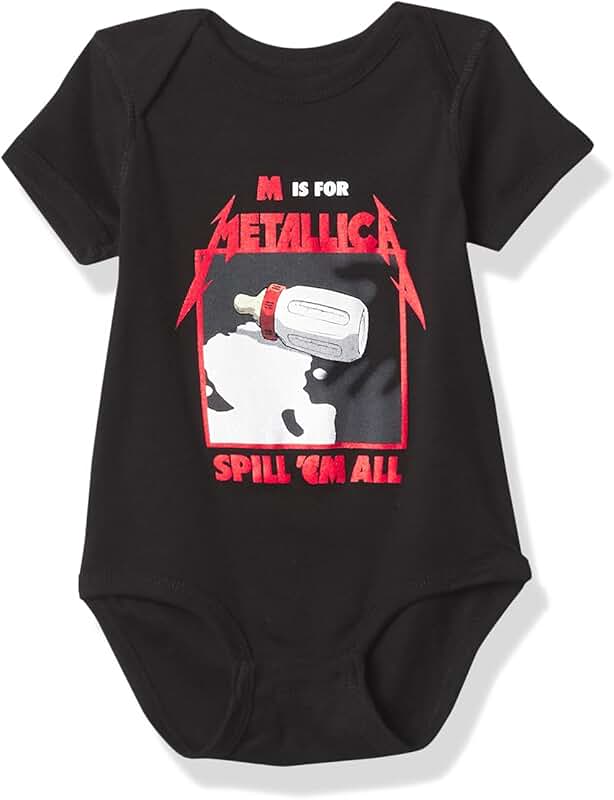 Baby boys Metallica bodysuit and T-shirt set, black, 6 months