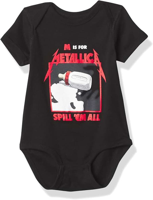 Baby boys Metallica bodysuit and T-shirt set, black, 6 months