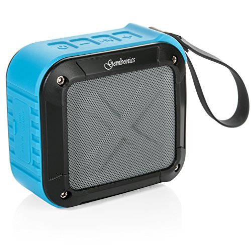 Bluetooth Shower Speaker by , Best Shockproof Waterproof Speakers with 10 Hour Rechargeable Battery Life, Portable Outdoor Speaker for Beach Travel Home Party Bike Pool (Blue)