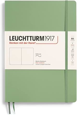 Softcover B5 Notebook with Numbered Pages in Sage