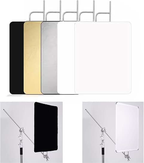 30"x36" Light Reflector Flag Panel Kit with 5-in-1 Diffuser