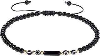 Evil Eye Beaded Anklet for Women with Crystals