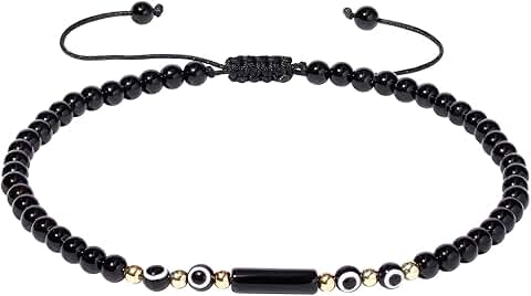 Evil Eye Beaded Anklet for Women with Crystals
