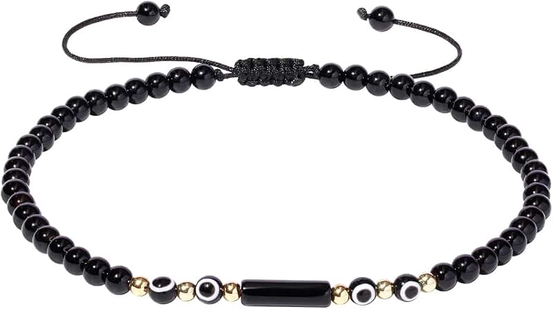 Evil Eye Beaded Anklet for Women with Crystals