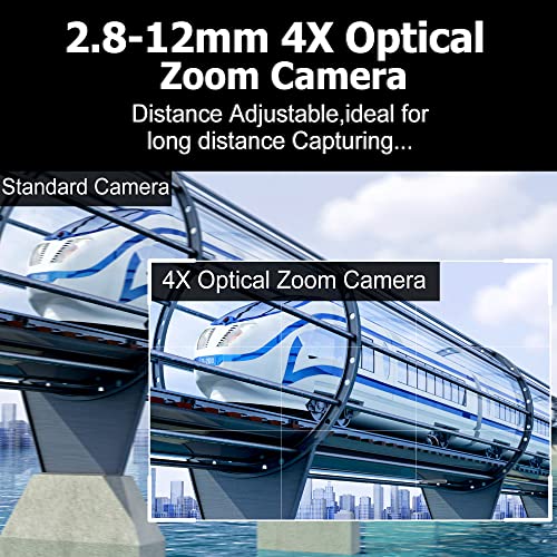 Varifocal Lens Usb Camera 4X Optical Zoom Webcam,2.8-12mm Varifocus Web Camera Adjust Range of View,2MP Varifocal Webcam with CMOS OV2710,Focus Adjustable 1080@30fps Raspberry Pi Web Cam