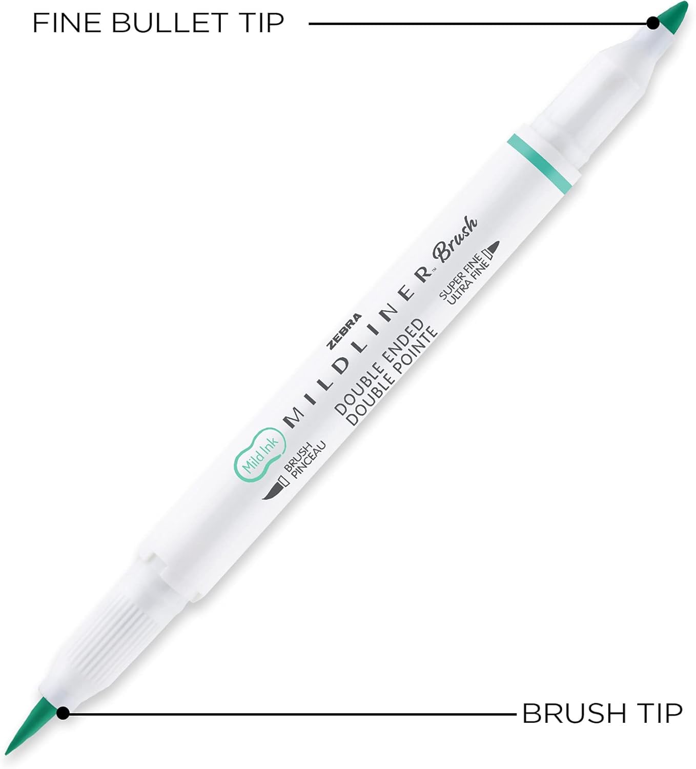 Double-Ended Brush and Fine Tip Markers, 10 Colors