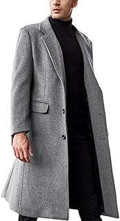 Men's Fall Winter Wool Long Dress Coat