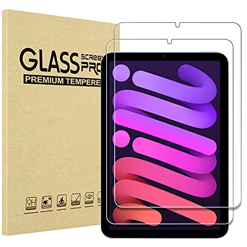 (2 Pack) iPad Mini 6 Screen Protector 8.3 inch 2021, Tempered Glass Screen Film Guard Screen Protector for iPad Mini 6th Generation A2567 A2568 A2569 -Clear