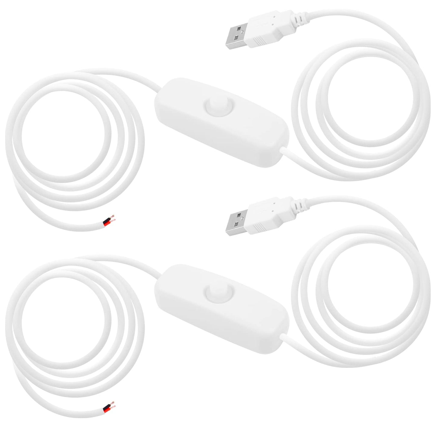 USB Switch Extension Cable, 2 Pack, 5.58FT, White