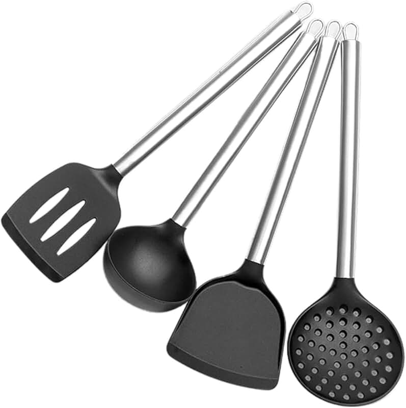 Wooden Kitchen Utensils Set with Spatula and Spoons