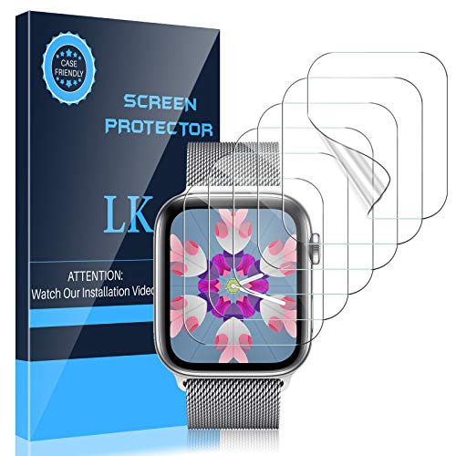 [6 Pack] Screen Protector for Apple Watch 40mm SE/Series 4/5/6 and Apple Watch 38mm Series 3/2/1- Bubble-Free Scratch-resistant iWatch 38mm/40mm Flexible TPU Clear Film (UF-001)