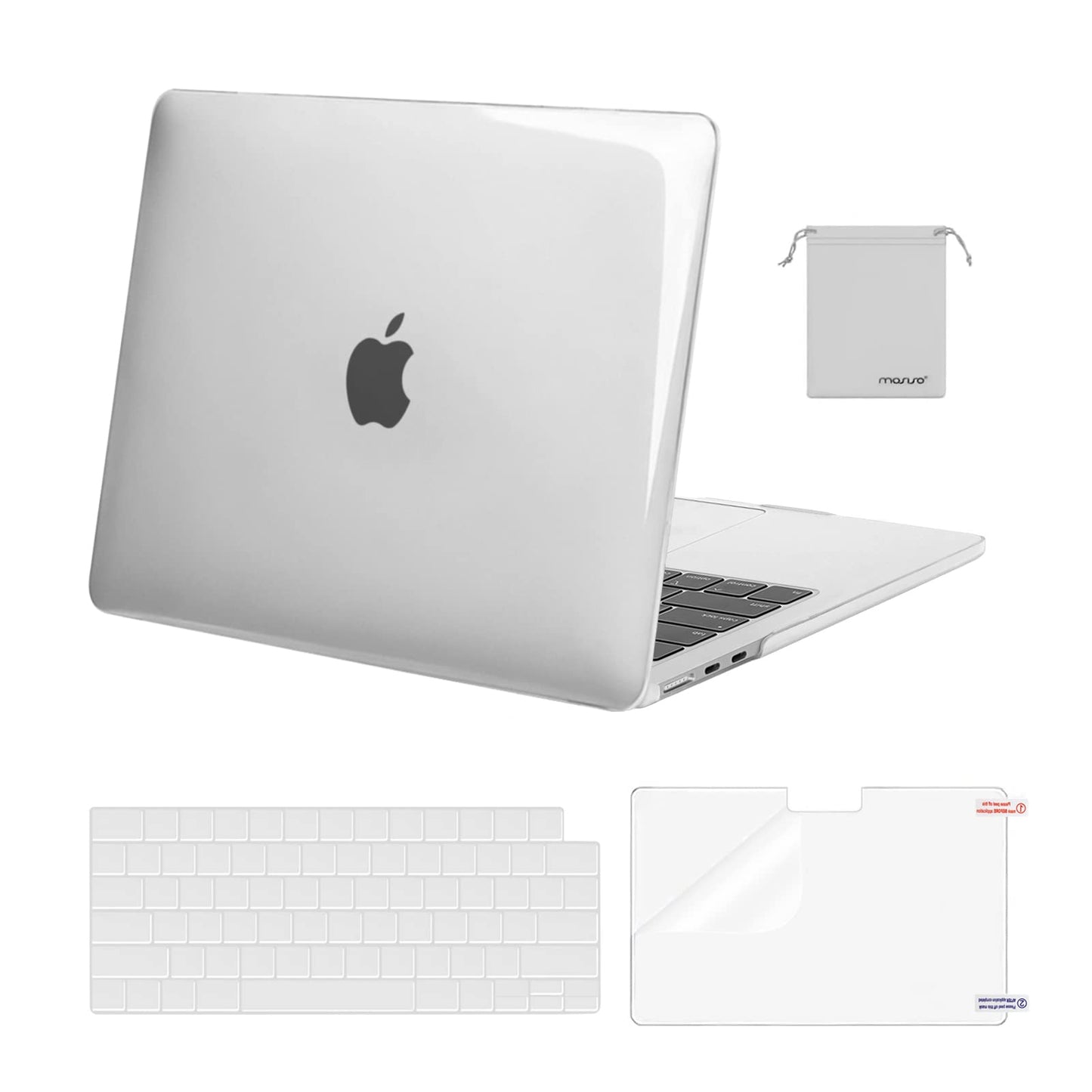Compatible with MacBook Air 13.6 inch Case 2022 Release A2681 M2 Chip with Liquid Retina Display Touch ID, Plastic Hard Shell Case&Keyboard Cover&Screen Protector&Storage Bag, Crystal Clear