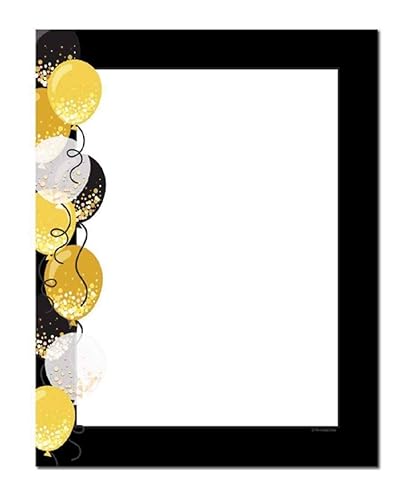 Balloon Border Letterhead Paper, 100 Sheets