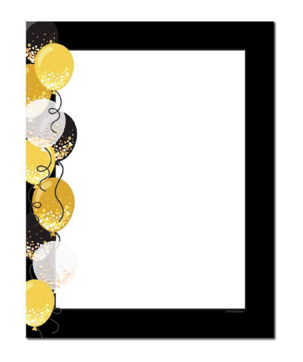Balloon Border Letterhead Paper, 100 Sheets