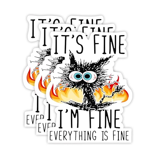 It's Fine Sticker Pack for Notebook, Mug, Cup, Laptop, Water Bottle