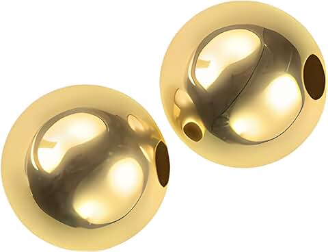 7mm 14K Solid Gold Hollow Beads, 2 Pieces