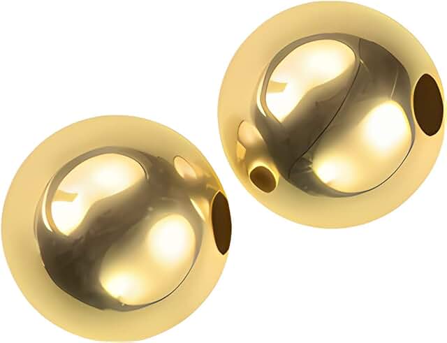7mm 14K Solid Gold Hollow Beads, 2 Pieces